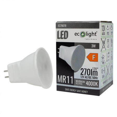 LED-Reflektor-Lampe MR11 3W 270lm 4000K Neutral 12V Ecolight