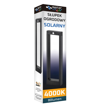 LED Solar Gartenlampe Stehender Dekorativer Mast Bewegungs- und Dämmerungssensor IP54 4000K