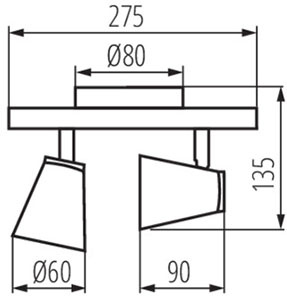 ENALI Deckenleuchte 2xGU10Weiß 28cm Kanlux