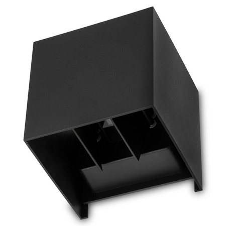 LED-Gartenwandleuchte 2x4W 3000K Nach oben und unten verstellbar Schwarz RIKO KOBI