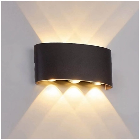 Außen LED 6W 480lm 3000K Warm Top Down Wandlampe IP54 Schwarz Kobi