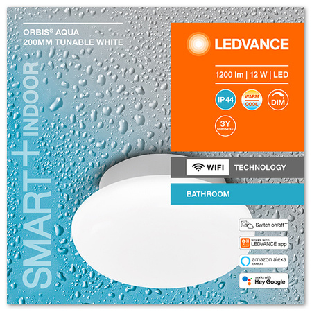 LEDVANCE WIFI SMART+ ORBIS LED AQUA BADEZIMMERLAMPE 12W 1200lm 3000K-6000K WEISS