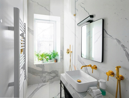 LED Wandleuchte über Spiegel 8W 600lm 4000K 175° Schwarz 60cm Sinio Masterled