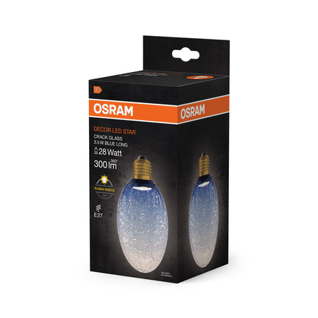 LED-Lampe E27 Oval Frost 3.5W 300lm 2700K Warm Dekorativ Blau Osram