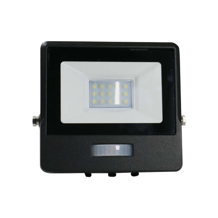 LED Fluter 10W 735lm 3000K IP65 Schwarz mit Muffe, Bewegungssensor und CUT-OFF-Funktion Samsung Chip VT-118S-B V-TAC