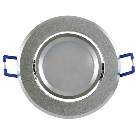 SUN OLAL Deckeneinbauleuchte silber sandgestrahltes Aluminium GOLDLUX (Polux) + LED GU10 3,5W