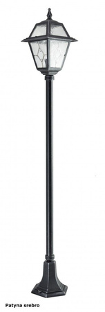Outdoor-Gartenlampenmast LATERNE E27 Buntglas K 5002/1 N 160 cm schwarz Su-Ma