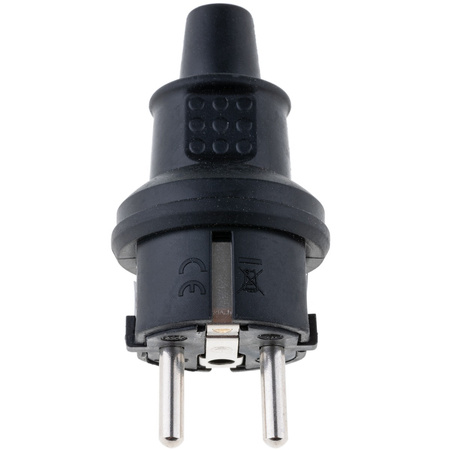 Gummi-Stromstecker 16A 230V IP44 hermetisch für MINI Uni-Schuko-Kabel