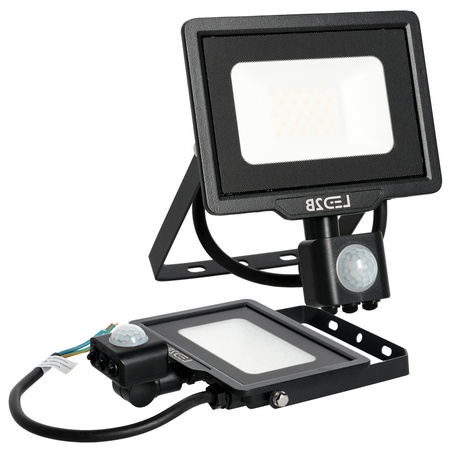 LED-Flutlicht 20W 1600lm 6000K IP44 Schwarz mit Bewegungssensor LED2B KOBI MHC