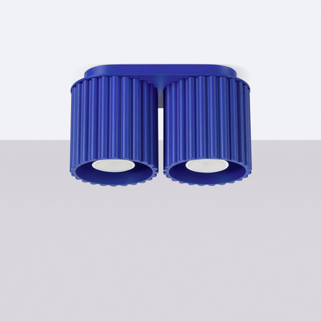 Aufputzleuchte 2x GU10 Aluminium Blau Ultramarin Aura Deep Space SL.1810 Sollux