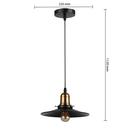 Masterled E27 Schwarz Gold Loft Hängedeckenlampe
