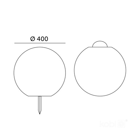 Solar Gartenlampe LED 3000K + RGB Angetrieben Oberirdisch Ornamental Ball Spike 40cm KOBI