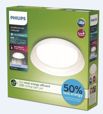 LED Plafond Deckenleuchte 10W 1950lm 4000K SceneSwitch Weiß Fleta Ultra Efficient Philips