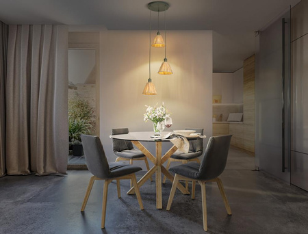 Dekorative Decke Pendelleuchte E27 Überhang Braun Grün Raffia Dekor Ledvance