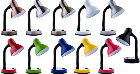 Schultischlampe für LED E27 GAMA KM4010-ST silber