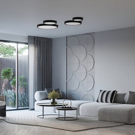 Deckenleuchte Plafond ONYX 60 LED 65W 3000K 5177lm Schwarz Minimalistisch SOLLUX