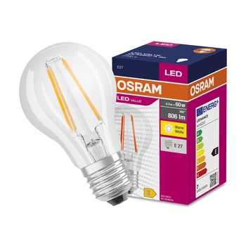 E27 A60 LED Lampen 7W = 60W 806lm 2700K Wärme 320° OSRAM Filament