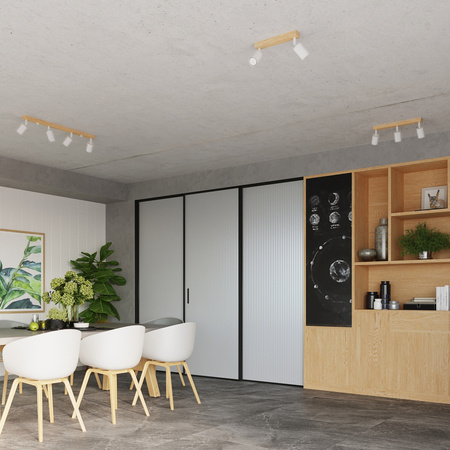 VERDO 3L 3xGU10 Weiß Holz Modern SOLLUX Deckenleuchte