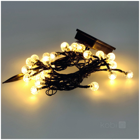 Solarbetriebene Garten Girlande LED Lampe 0.12W 3000K Warm Schwarz IP44 Aura Kobi