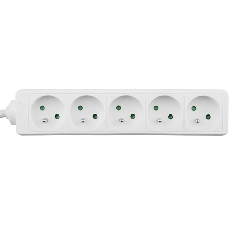 Strom-Verlängerungsstecker – 5 x Steckdose mit Erdungs-Steckdosenleiste 3 m 3 x 1,5 mm 16 A Weiß