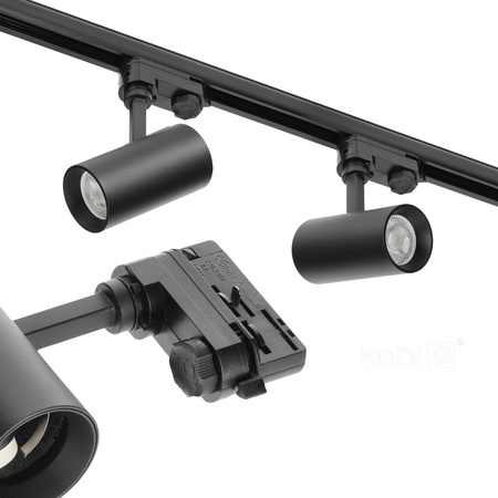 GU10 3-Phasen-Stromschienenstrahler Schwarz Nextrack Kobi