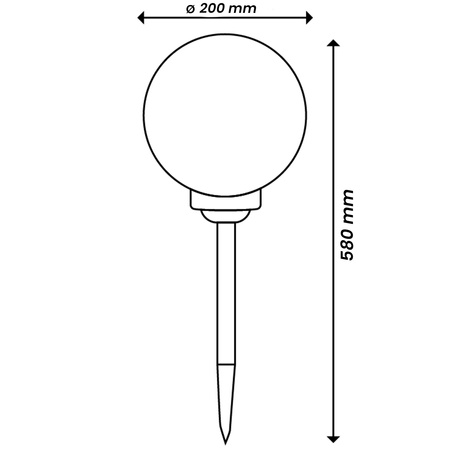 LED-Solar-Gartenlampe mit Nieten weiße Kugel 20 cm