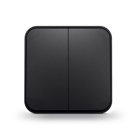 Lichtschalter 2-Tasten 10A Aufputz Schwarz BINERA VIDEX