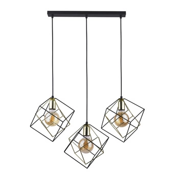 ALAMBRE Pendelleuchte Schwarz und Gold Geometrischer Kronleuchter 3xE27 2699 TK Lighting