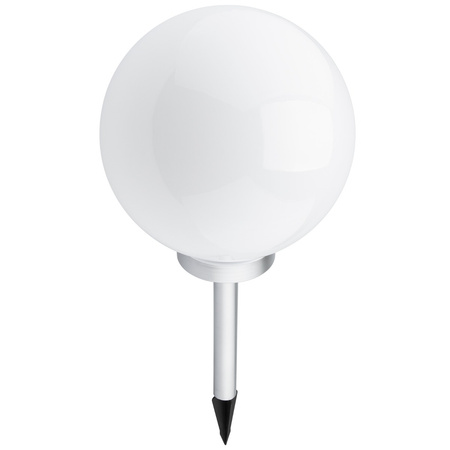 LED-Solar-Gartenleuchte RGB-Einbauleuchte Kugel 30 cm Weiß und Silber + VOLTENO-Fernbedienung