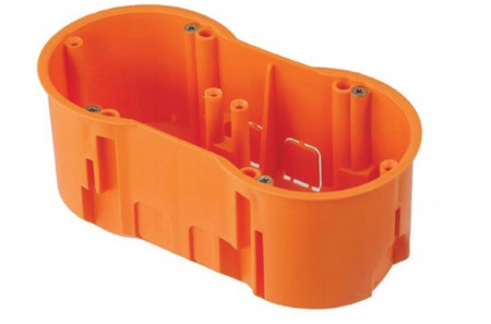 Doppelte tiefe elektrische Unterputzdose 2x60 mit PAWBOL-Schrauben