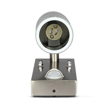 Gartenlampe Fassadenleuchte Wandleuchte GU10 IP44 mit Bewegungssensor Silber VT-7621 V-TAC