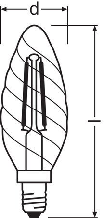 LED Lampen BW35 E14 3.4W = 40W 470lm 4000K Neutralweiß FILAMENT DIMMABLE LEDVANCE