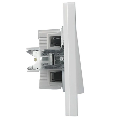 Einpoliger Unterputz-Kerzenschalter Asfora IP20 mit weißem Rahmen