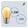 5x LED Filament Lampen E27, ST14 für Lichterketten 1.3W = 10W 110 lm 2200K warm Glühfaden LUMILED