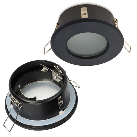 Flush-mounted GU10 Halogen Einbaustrahler Schwarz Rund Kobi