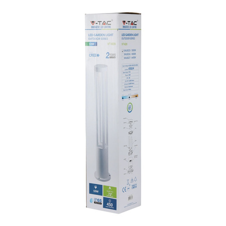 Gartenleuchte für den Außenbereich LED-Mast 10W 6400 K Weiß IP65 80 cm COB-CREE VT-820 V-TAC