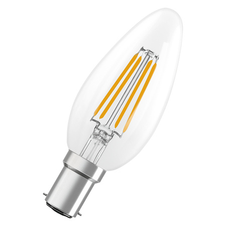 LED-Glühbirne B35 B15D Kerze 3.4W = 40W 470lm 2700K Warm 300° Glühfaden STAR CLASSIC Osram