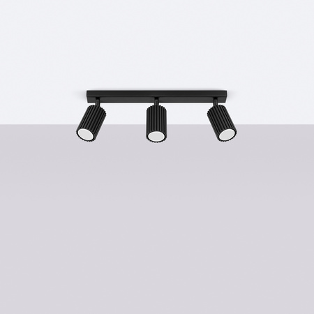 Tuba Spot Reflektor Deckenleuchte 3x GU10 Schwarz Carbon Deep Space SL.1581 Sollux