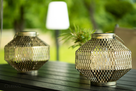 LED-Solarlampe Laterne Garten Glühfaden LATERNE hängend Metall Kupfer