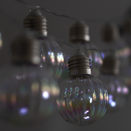 Solar Garten Girlande 20x LED Lichterkette Dekorative Kugeln 5.8m Kalt