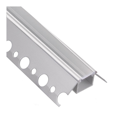 Eckprofil Architektonisches Aluminium LED-Profil typ Z für Gipskartonplatten mit Klarglasabdeckung, 1m LUMILED