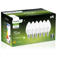 6x LED-Lampe E14 Kerze 10W = 75W 4000K neutralweiß CCD LUMILED Glühbirne