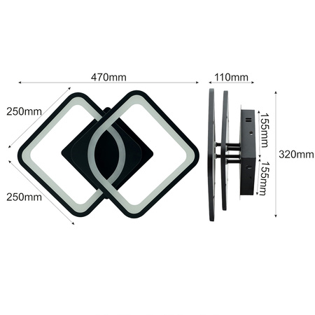 LED-Deckenleuchte DAYTON 36W 4000K Schwarz