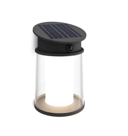 Gartenwandlampe Solar Outdoor Fassade LED 3.2W 470lm 4000K IP44 mit Bewegungs- und Dämmerungssensor Schwarz Juda Ultra Efficient Philips