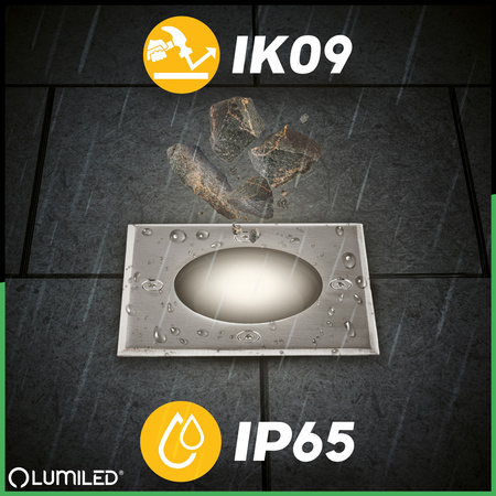 Boden-Einbauleuchte GU10, Bodenstrahler IP65 IK09 Quadratisch CATIO 2 LUMILED