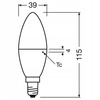 LED Lampe E14 B35 7W = 60W 806lm 2700K Warm 200° OSRAM Value