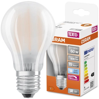 LED-Glühbirne E27 A60 6.5W = 60W 806lm 4000K Neutral 300° Glühfaden Dimmbar OSRAM SUPER STAR