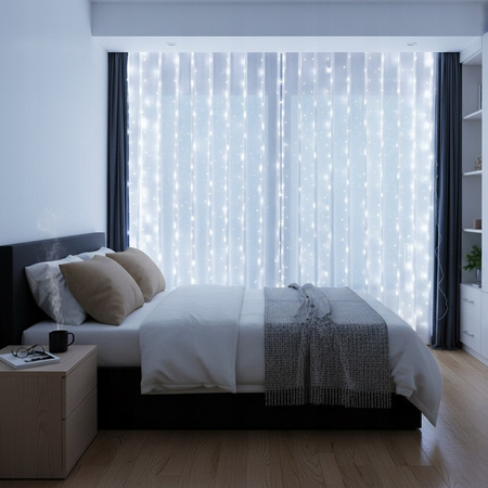 LED-Vorhang USB 5V 300xLED mit Fernbedienung 6500K LVT