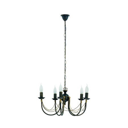 ARES 205 Nowodvorski Deckenleuchte Schwarz und Gold 5xE14 Glamour Steel Kronleuchter