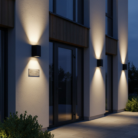 LED-Gartenwandleuchte 2xGU10 BOSTON GOLDLUX (Polux) DOUBLE BLACK